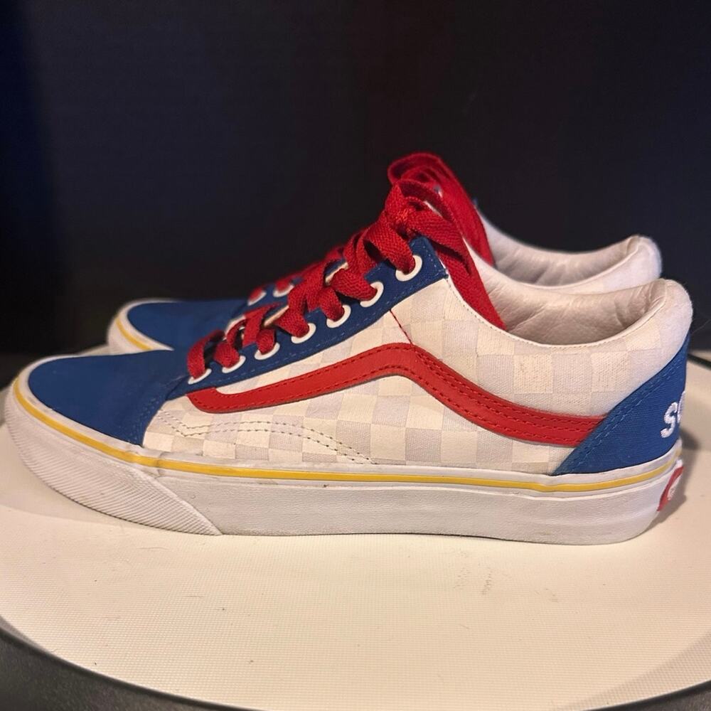 NWOT Vans x Sonic Collaboration Sneakers Red, White & Blue Women’s 8.5 Mens 7 - Picture 7 of 7
